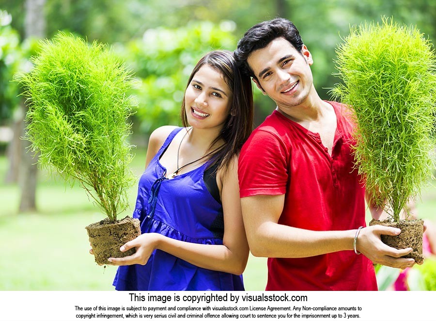 Teenager Friends Park Plant Showing Plant-life