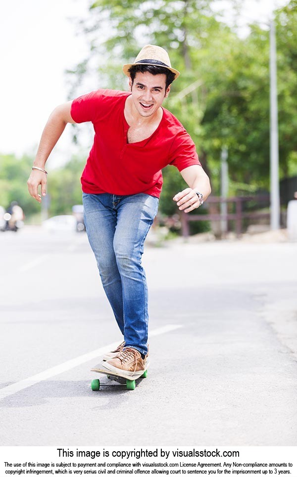 Boy Riding skateboard