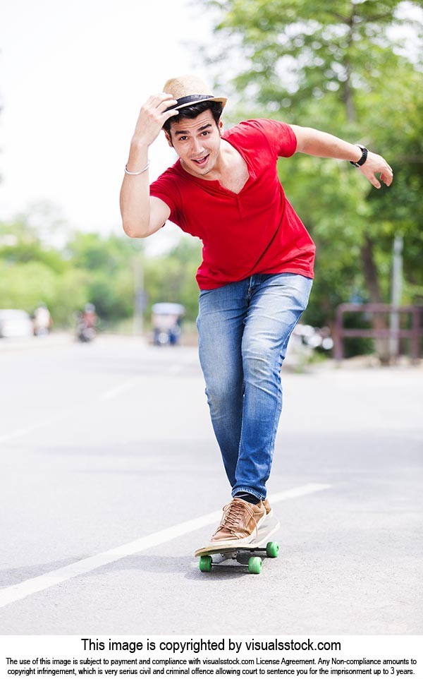 Boy Riding skateboard
