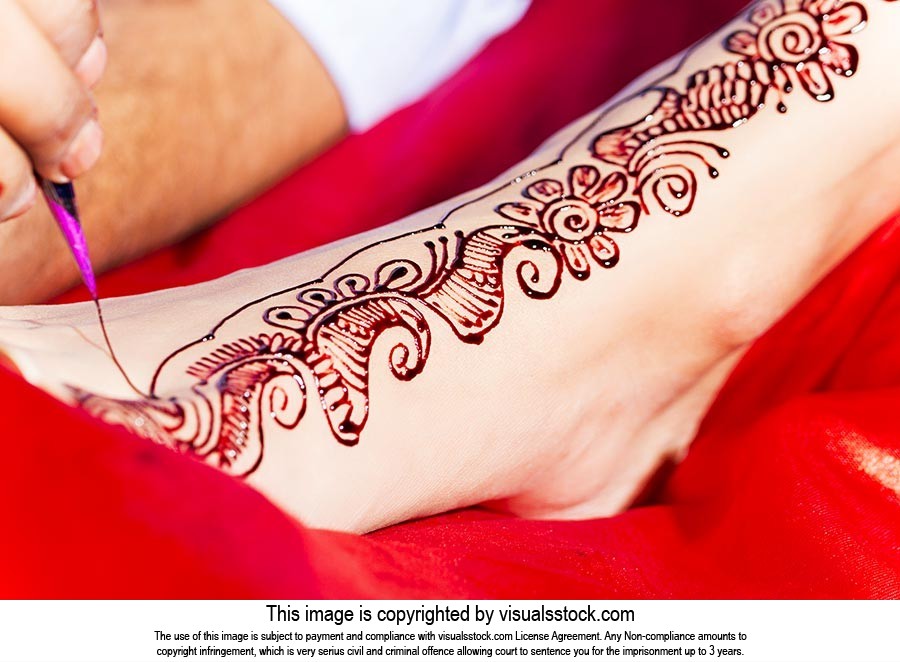 Henna Applied Brides Feet