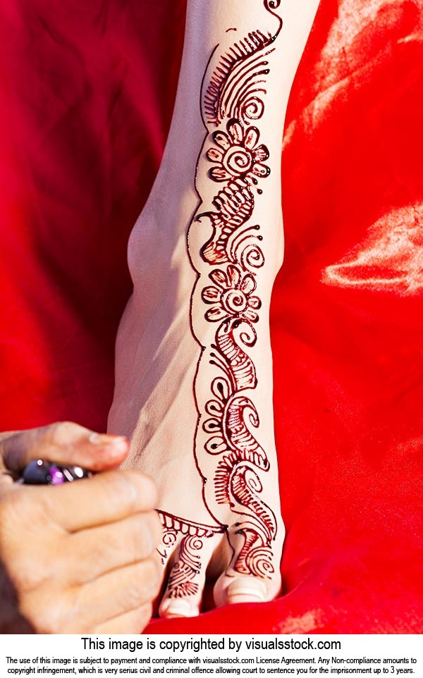 Henna Applied Brides Feet