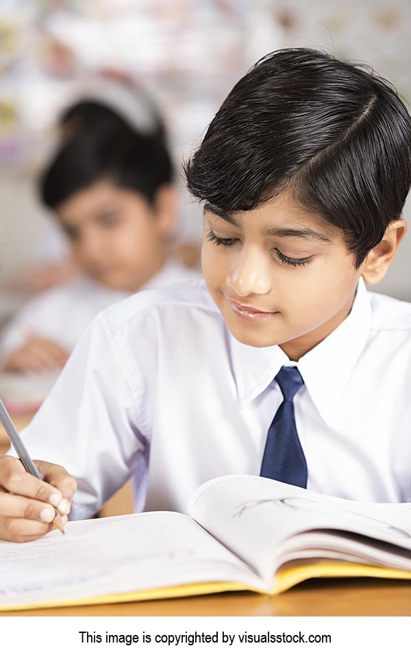 1 Person Only ; Book ; Boys ; Classroom ; Close-Up