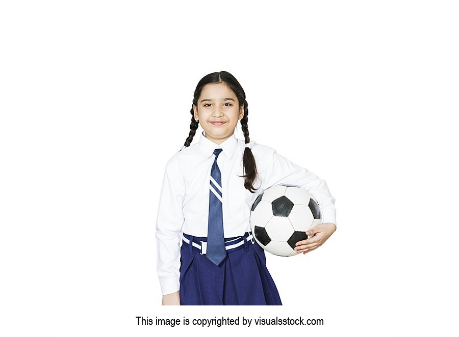 Indian School Student Girl Sport Soccer Player Determination