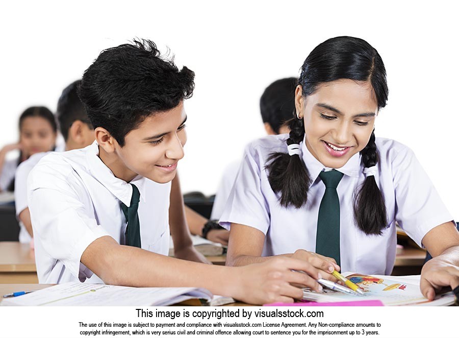 indian high school students reading