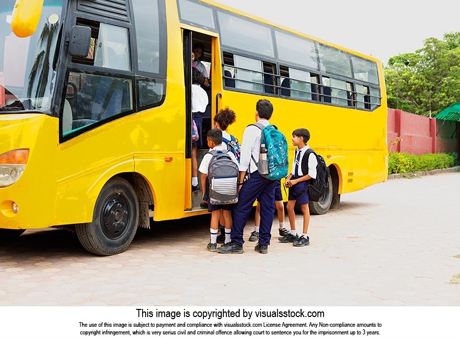 Bag ; Boys ; Bus ; Carrying ; Classmate ; Color Im