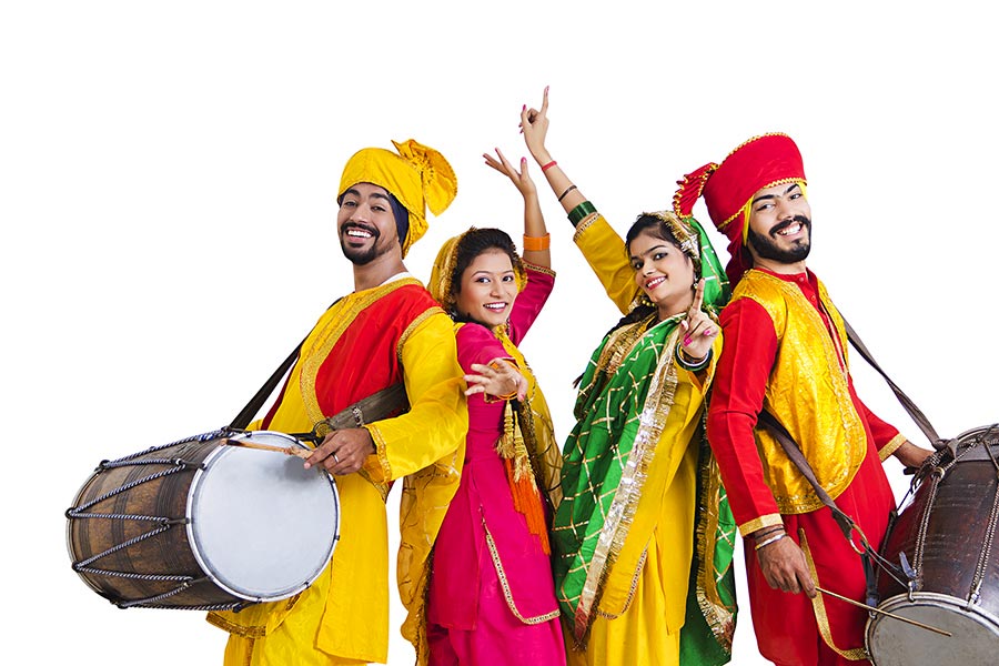 Bhangra the traditional folk dance from Punjab in North India