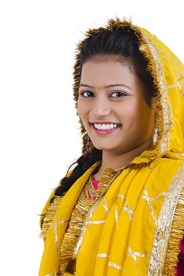 Portrait Of Indian Punjabi Woman In Traditional Clothing Looking At Camera And Smiling 3559