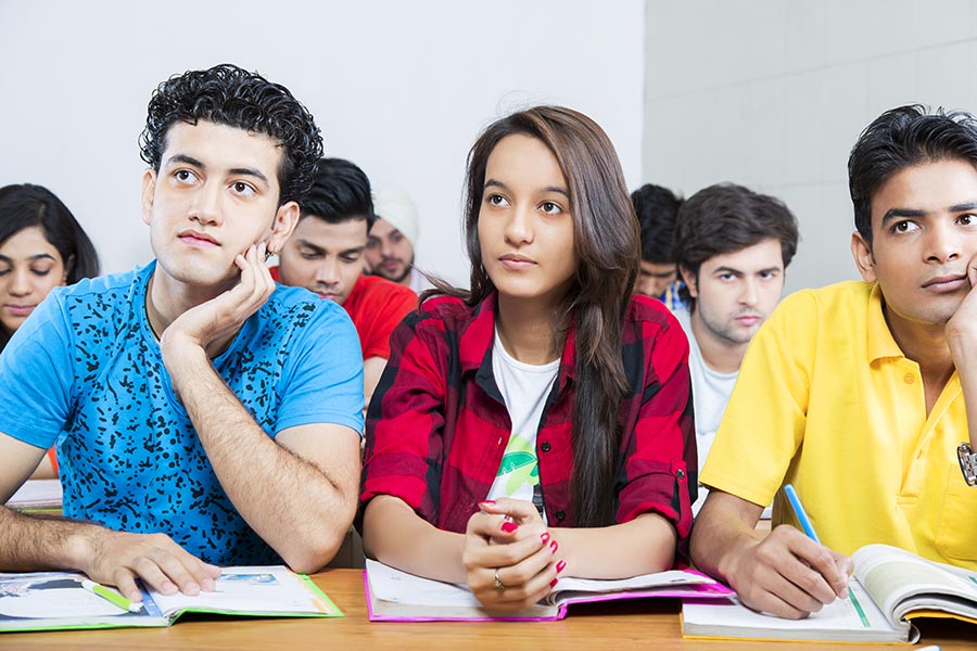 Indian Groups College Students Classmate Lecture Studying Education In ...