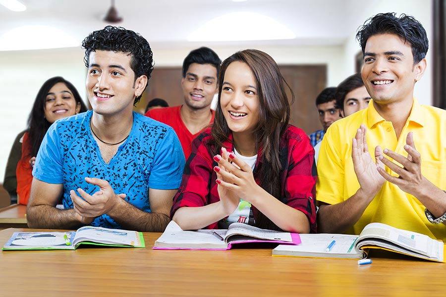 Indian Group College Students Classmate s Clapping Lecture Studying ...