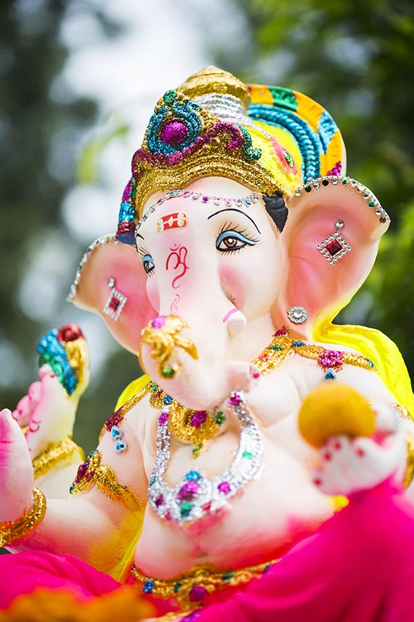 Close-up Sculpture -of Lord Ganesha during ganesh Chaturthi festival