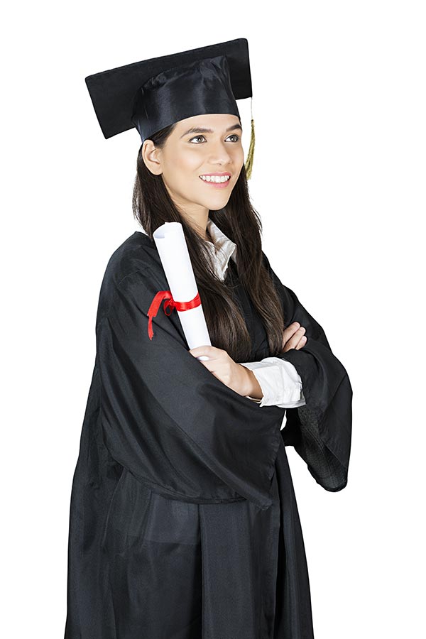 Indian Graduate University Girl Student holding diploma certificate ...