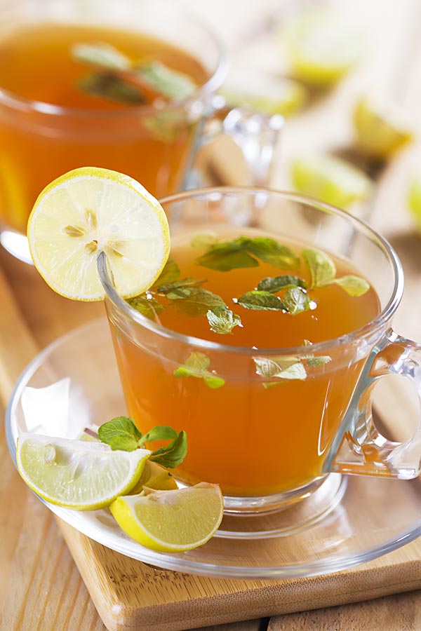 Nobody-shot Close-up Drinking Lemon Tea Herb Serving Health Benefits