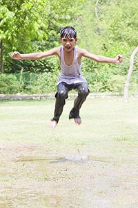 1 Person Only ; Arms Outstretched ; Bathing ; Boys