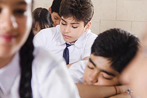 School Student Falling Asleep Classroom
