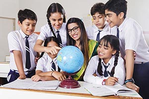 Geography Teacher Students Classroom