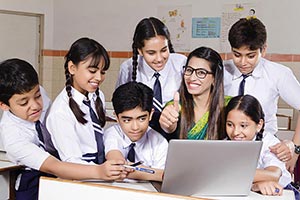 Teacher School Students Laptop