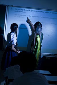 Teacher Teaching Projector Students