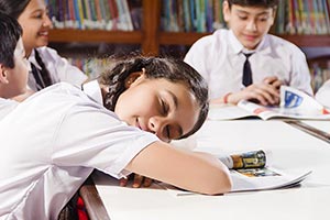 Girl Student Library Sleeping
