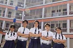 Group Students School Courtyard
