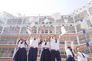 Students School Courtyard Victory