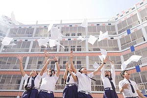 Students School Courtyard Success