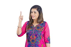 Indian Woman Pointing Finger