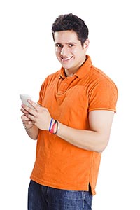 Man Sending Message Phone
