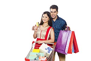 Couple Shopping Bags Trolley Gift Boxes