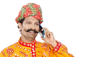 Rajasthani Man Talking Phone