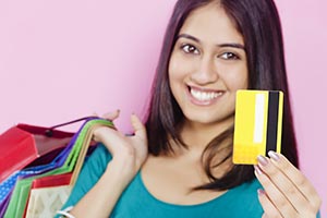 Teenage Girl Debit Card Shopping