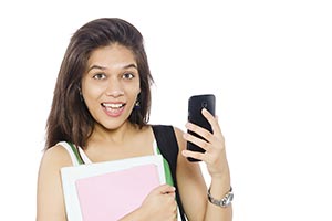 College Girl Text messaging Phone