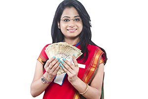 Salesperson Woman Money Showing