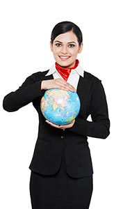 Indian Airhostess Globe Showing