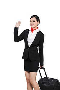 Air Hostess Waving Hands