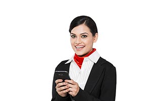 Airhostess Woman Chatting  Phone