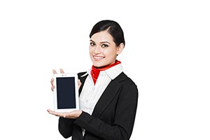Air hostess Tablet Showing