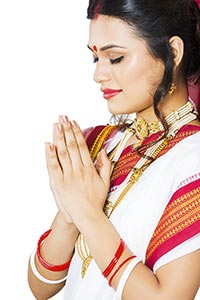 Indian Bengali Woman Praying