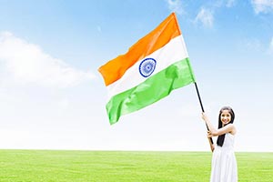 Girl Flag Republic day